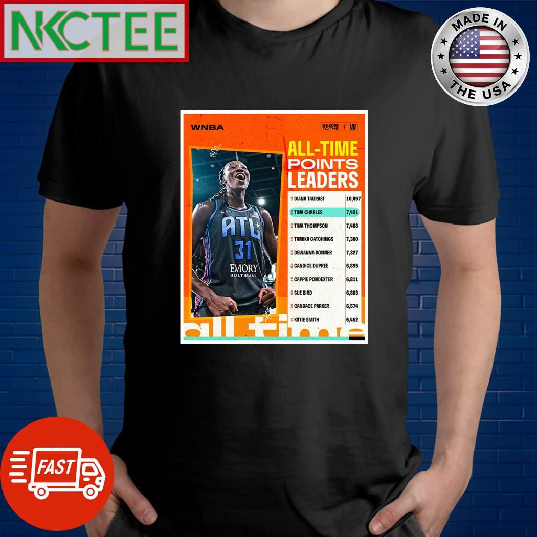 Tina Charles passed Tina Thompson and moves into 2nd-place on the all-time PTS list in WNBA history shirt - T-Shirt, Sweatshirt, Hoodie