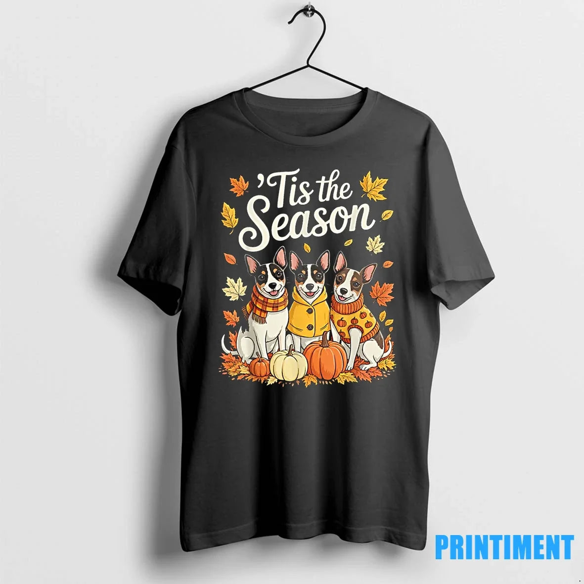 Tis The Season Rat Terrier Fall Autumn Pumpkin Dog Tshirts Sweater Unisex T-shirt, Sweatshirt, Hoodie, Long Sleeve Tee - T-Shirt, Sweatshirt, Hoodie