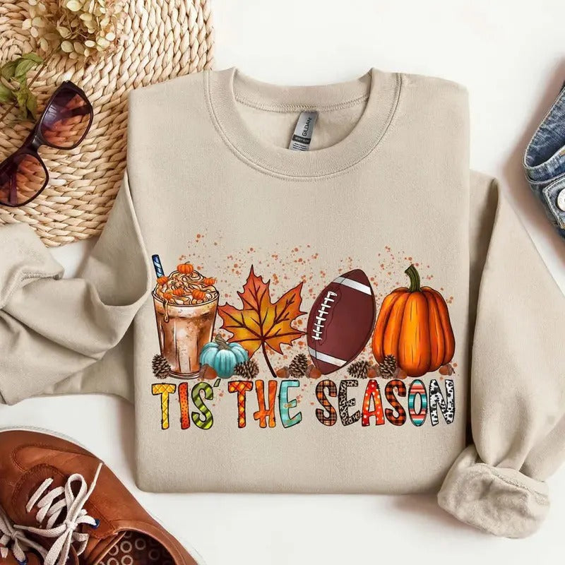 Tis Season Fall Pumpkin Shirt Football Shirts Fall Fall Season Shirts Cute Pumpkin Shirt Fall 02 T-Shirts, Hoodie, Sweatshirt - T-Shirt, Sweatshirt, Hoodie