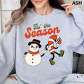 Tis Season Snowman Candy Cane Winter Season Casual Cotton Polyester T-Shirts, Hoodie, Sweatshirt - T-Shirt, Sweatshirt, Hoodie