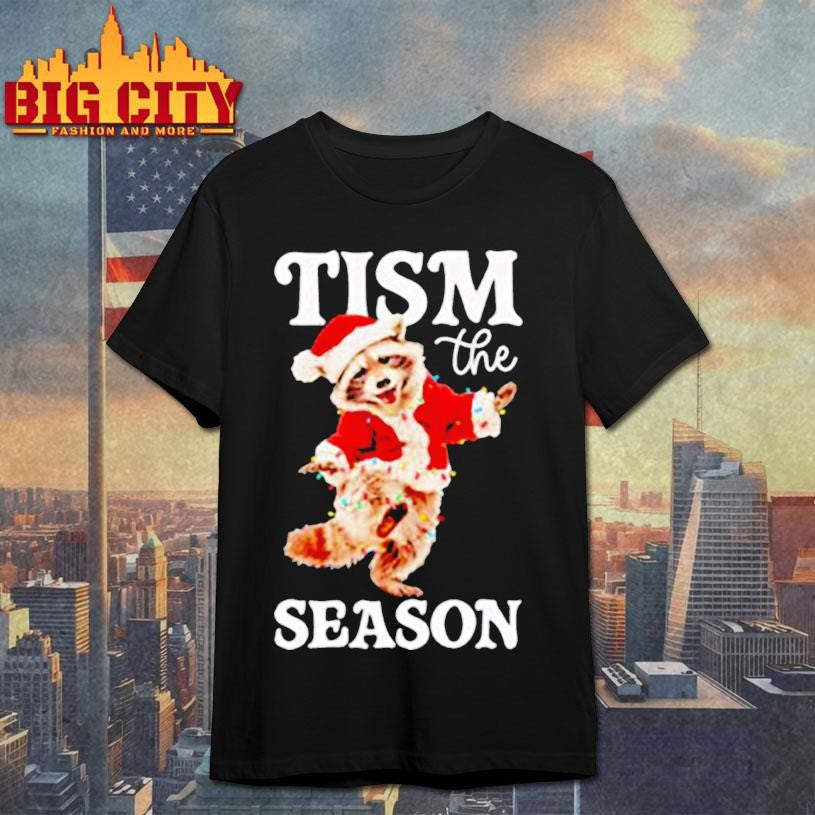 Tism The Season Raccoon Christmas Autism Awareness Shirt Unisex T-shirt, Sweatshirt, Hoodie, Long Sleeve Tee - T-Shirt, Sweatshirt, Hoodie