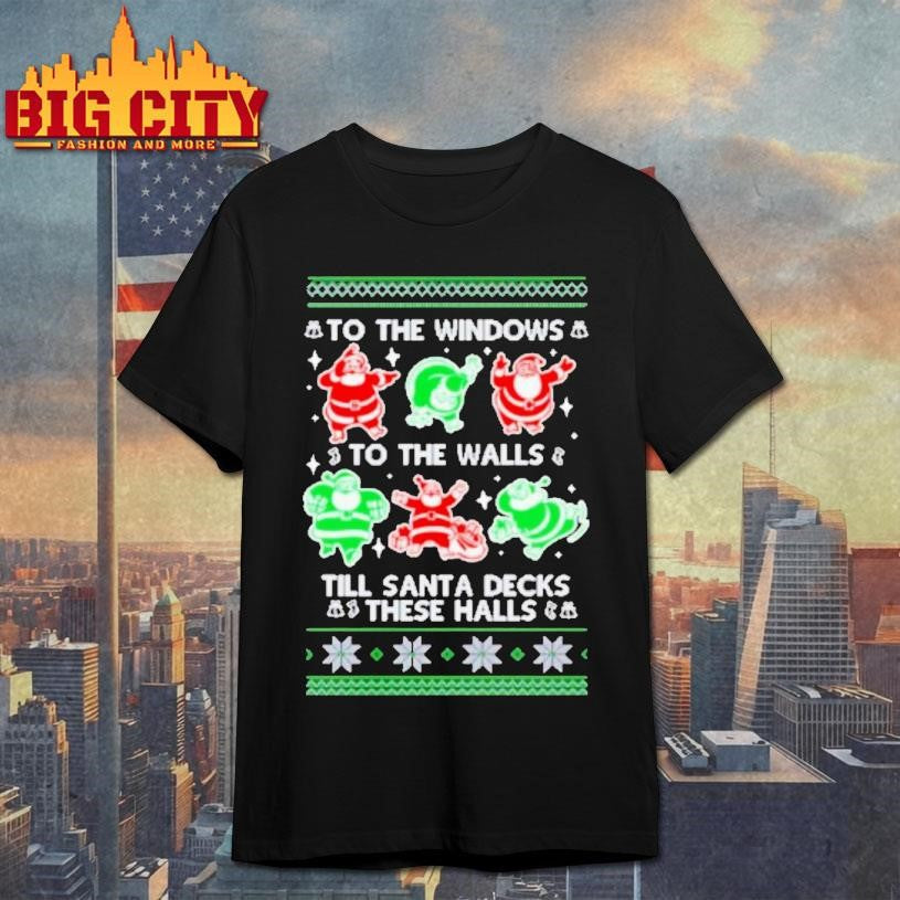 To The Windows To The Walls Till Santa Decks These Halls Ugly Christmas Shirt Unisex T-shirt, Sweatshirt, Hoodie, Long Sleeve Tee - T-Shirt, Sweatshirt, Hoodie
