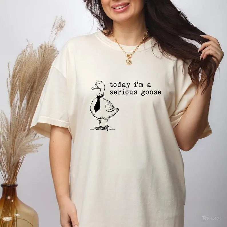 Today I'M Serious Goose Shirt Funny Silly Shirt Funny Goose Shirt Goose Lover Shirt Meme Gag Printed Classic Comfort Cotton All Sizes Colors T-Shirts, Hoodie, Sweatshirt - T-Shirt, Sweatshirt, Hoodie