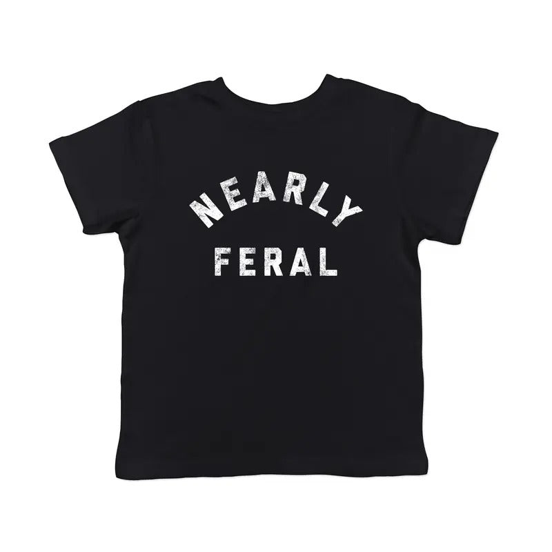 Nearly Feral Funny Untamed Wild Animal Joke Young Funny Shirts Sarcastic Funny Animal Childrens Black T-Shirts, Hoodie, Sweatshirt - T-Shirt, Sweatshirt, Hoodie