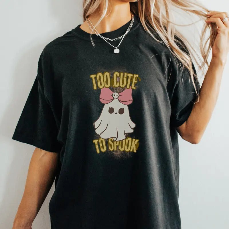Too Cute Spook Ghost Girlfriend Wife Sister Comfort Halloween Shirt Gym Pump Cover Muscle Mommy T-Shirts, Hoodie, Sweatshirt - T-Shirt, Sweatshirt, Hoodie