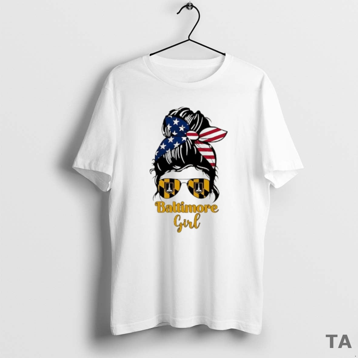 Top Baltimore Girl Messy Bun America T-Shirts, Hoodie, Sweatshirt - T-Shirt, Sweatshirt, Hoodie