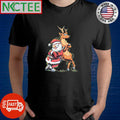 Top Cartoon Santa Claus with Reindeer cool shirt Unisex T-shirt, Sweatshirt, Hoodie, Long Sleeve Tee - T-Shirt, Sweatshirt, Hoodie
