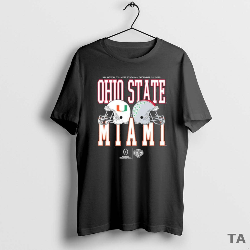 Top Cotton Bowl Classic 2025 Miami Vs Ohio State Helmet Matchup T-Shirts, Hoodie, Sweatshirt - T-Shirt, Sweatshirt, Hoodie