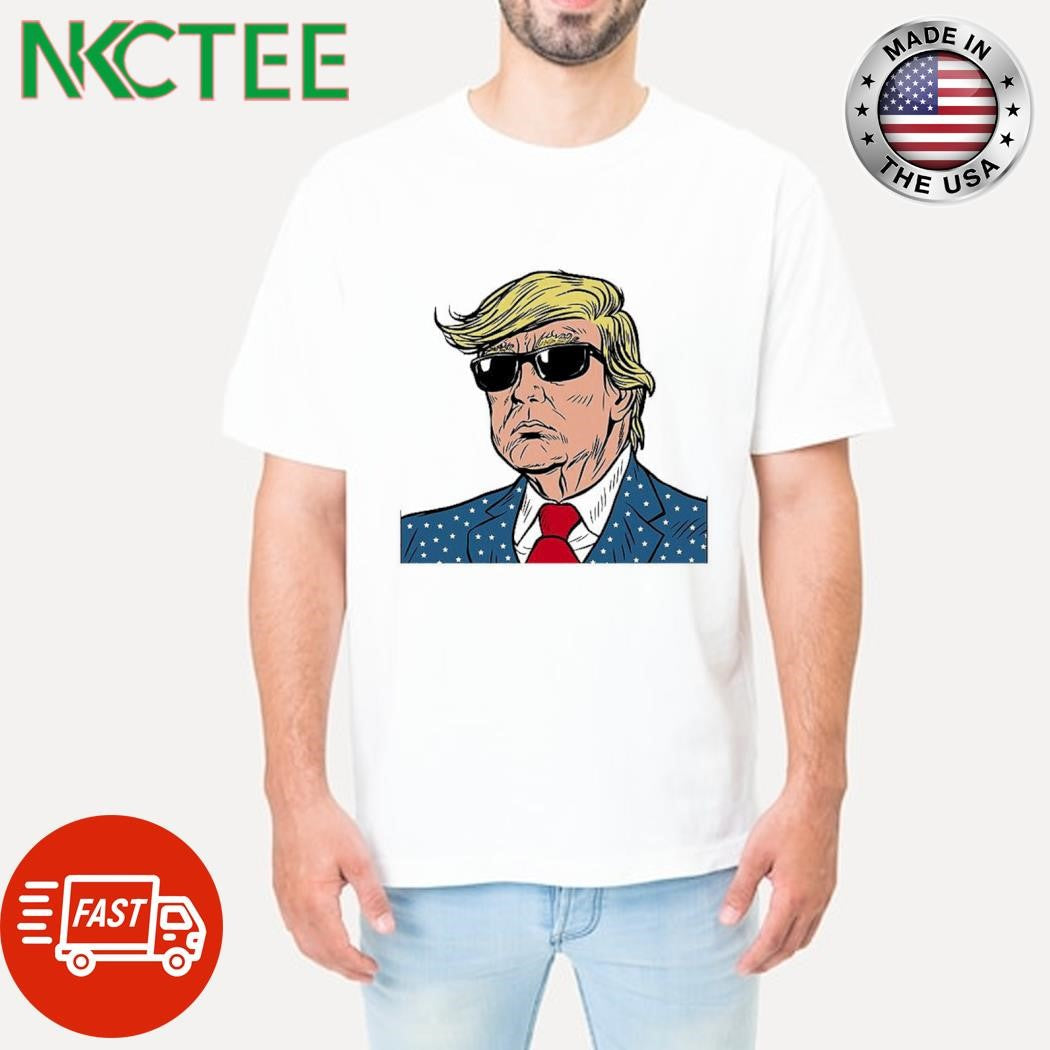 Top Donald Trump 2024 vest sunglasses paint shirt Unisex T-shirt, Sweatshirt, Hoodie, Long Sleeve Tee - T-Shirt, Sweatshirt, Hoodie