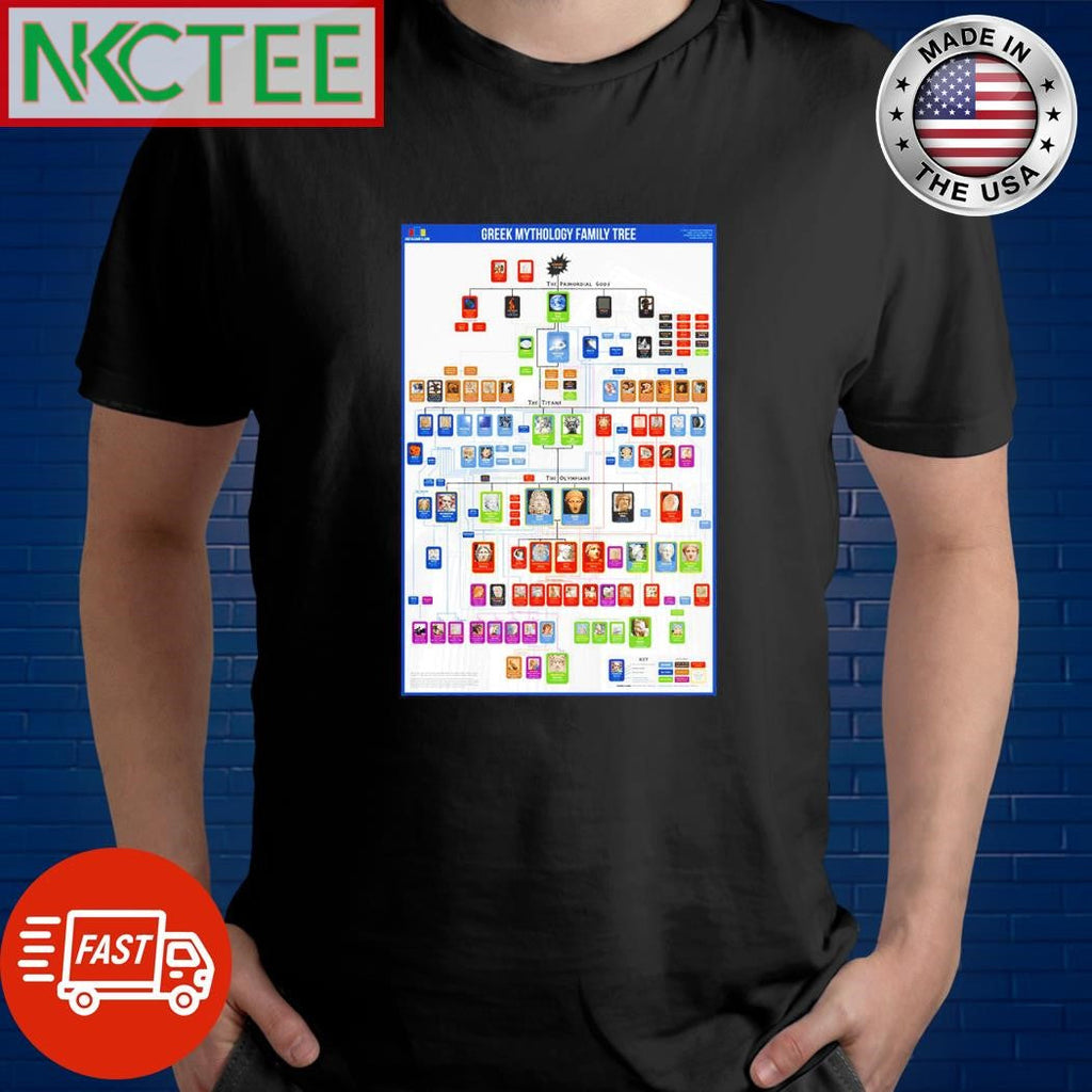 Top Greek gods family tree shirt Unisex T-shirt, Sweatshirt, Hoodie, Long Sleeve Tee - T-Shirt, Sweatshirt, Hoodie