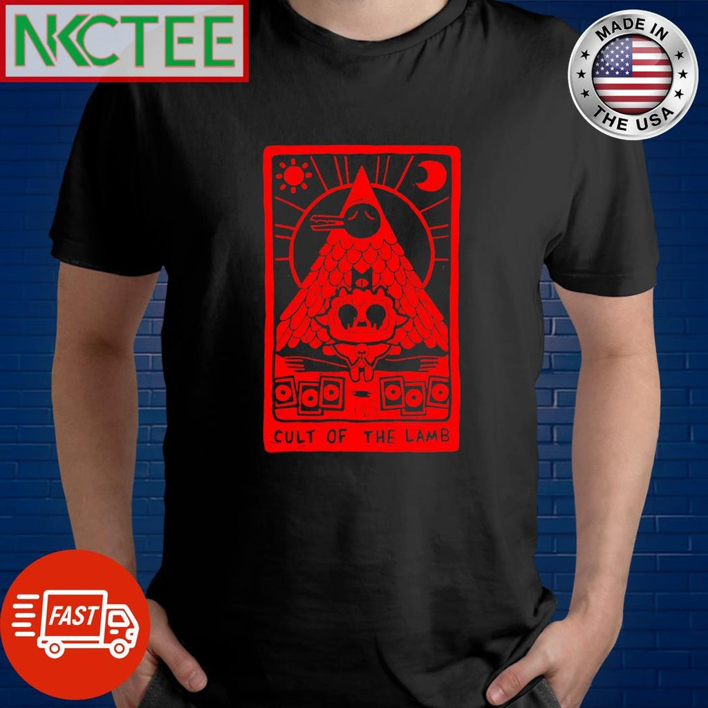 Top Hot Topic Cult of The Lamb Tarot Card shirt Unisex T-shirt, Sweatshirt, Hoodie, Long Sleeve Tee - T-Shirt, Sweatshirt, Hoodie
