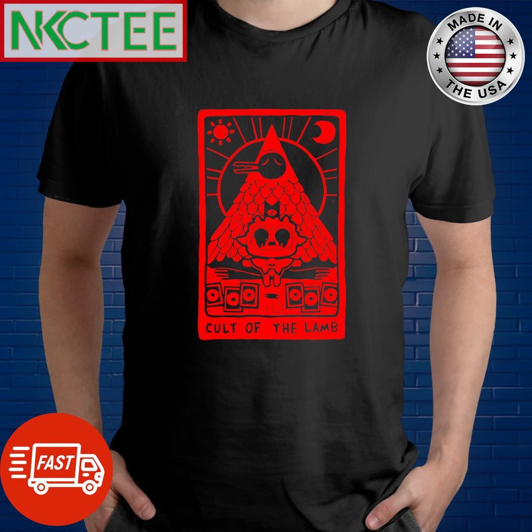 Top Hot Topic Cult of The Lamb Tarot Card shirt Unisex T-shirt, Sweatshirt, Hoodie, Long Sleeve Tee - T-Shirt, Sweatshirt, Hoodie