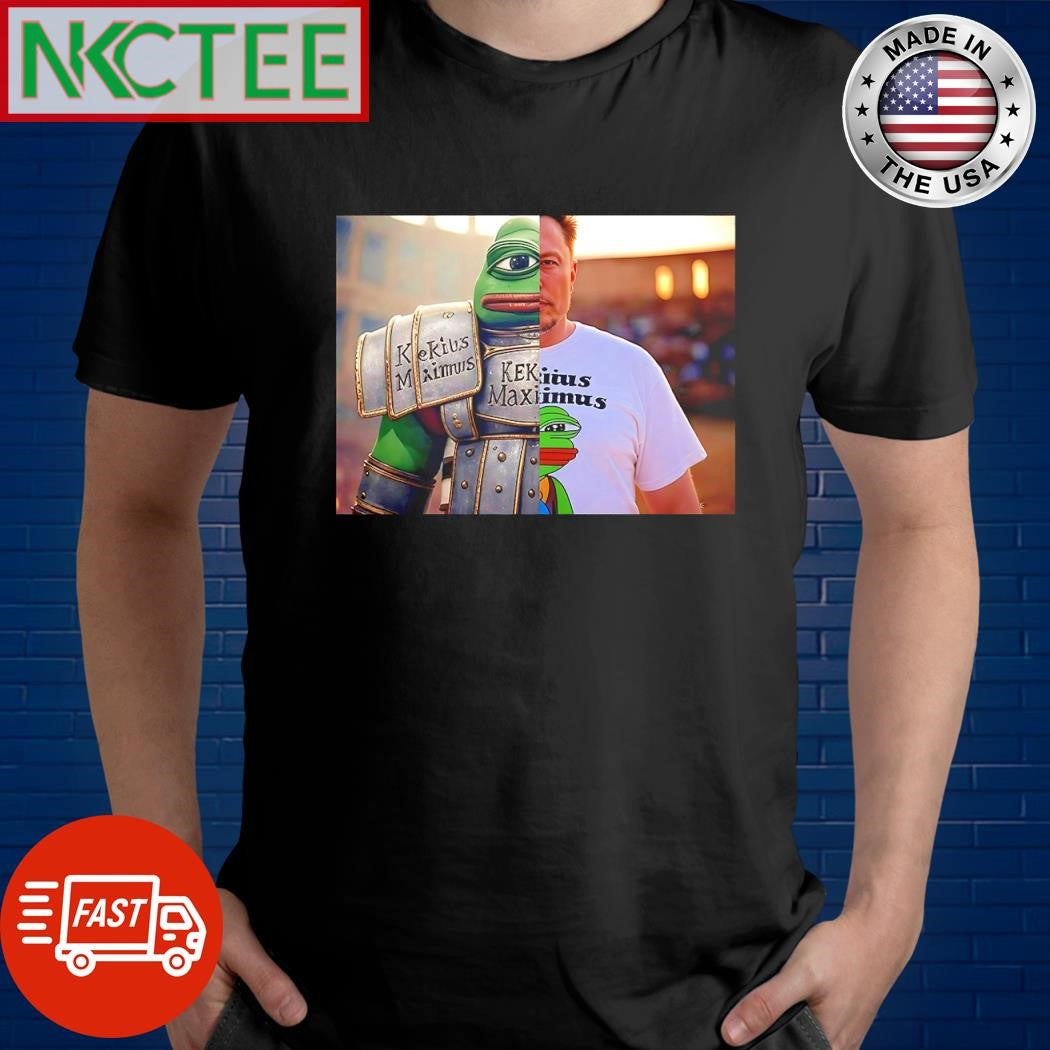 Top Kekius Maximus half Elon Musk shirt Unisex T-shirt, Sweatshirt, Hoodie, Long Sleeve Tee - T-Shirt, Sweatshirt, Hoodie