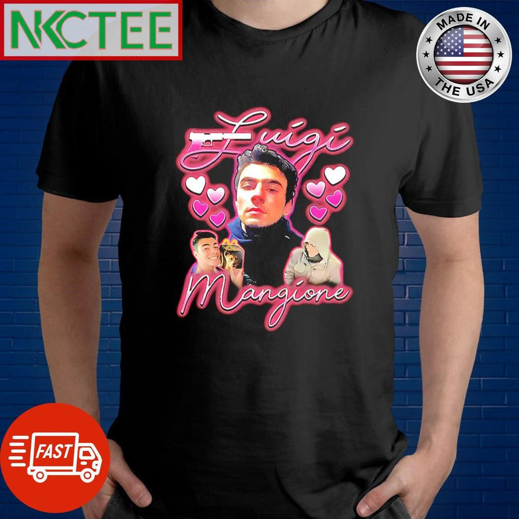 Top Luigi Mangione hearts shirt Unisex T-shirt, Sweatshirt, Hoodie, Long Sleeve Tee - T-Shirt, Sweatshirt, Hoodie