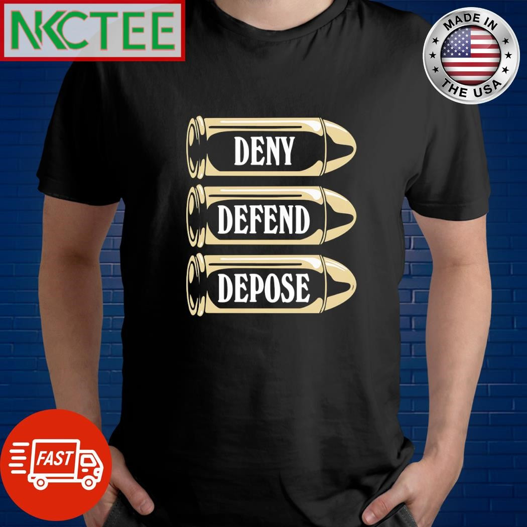 Top Luigi Nicholas Deny Defend Depose shirt Unisex T-shirt, Sweatshirt, Hoodie, Long Sleeve Tee - T-Shirt, Sweatshirt, Hoodie