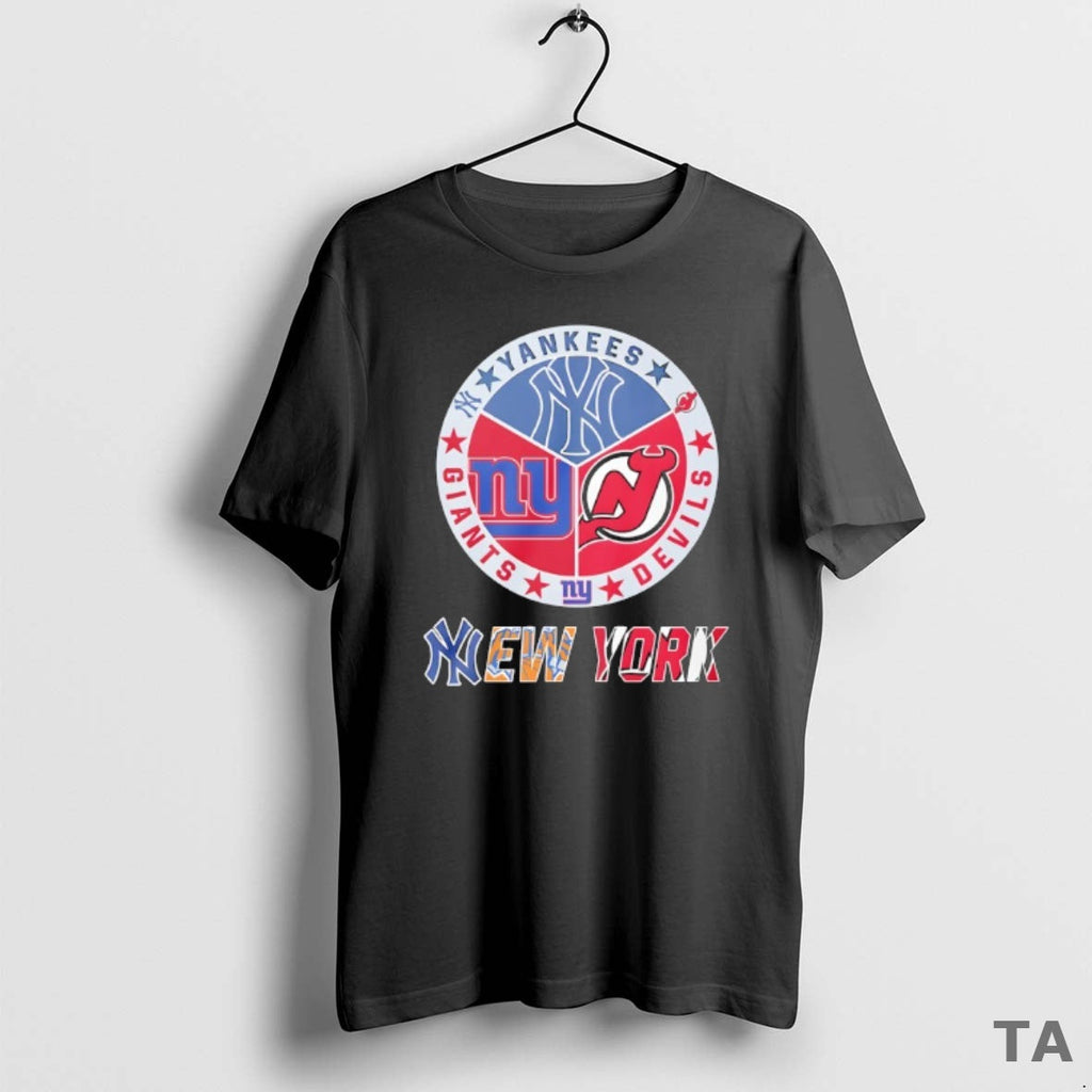 Top New York Yankees New York Giants New Devils Mashup Logo T-Shirts, Hoodie, Sweatshirt - T-Shirt, Sweatshirt, Hoodie