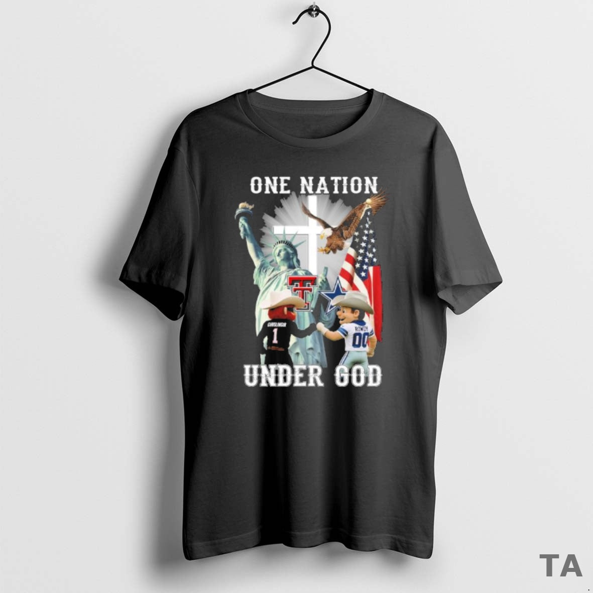 Top One Nation Under God Texas Tech Gunslingin Cowboys Rowdy T-Shirts, Hoodie, Sweatshirt - T-Shirt, Sweatshirt, Hoodie