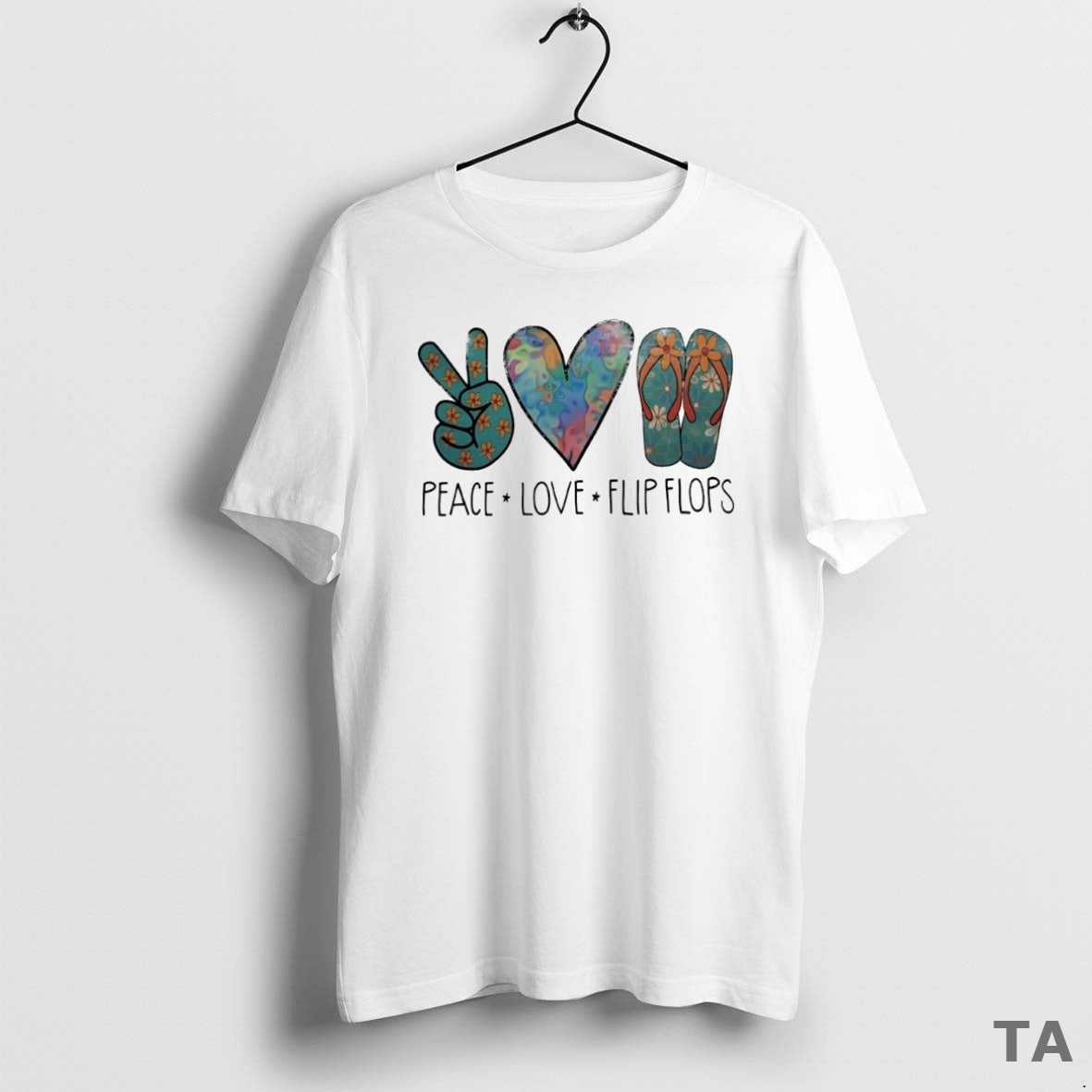 Top Peace Love Flip Flops Circle T-Shirts, Hoodie, Sweatshirt - T-Shirt, Sweatshirt, Hoodie