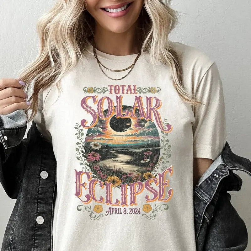 Total Solar Eclipse Shirt 2024 Solar Eclipse Path Totality Eclipse Souvenir Eclipse Viewing USA Solar Eclipse April 8 2024 T-Shirts, Hoodie, Sweatshirt - T-Shirt, Sweatshirt, Hoodie