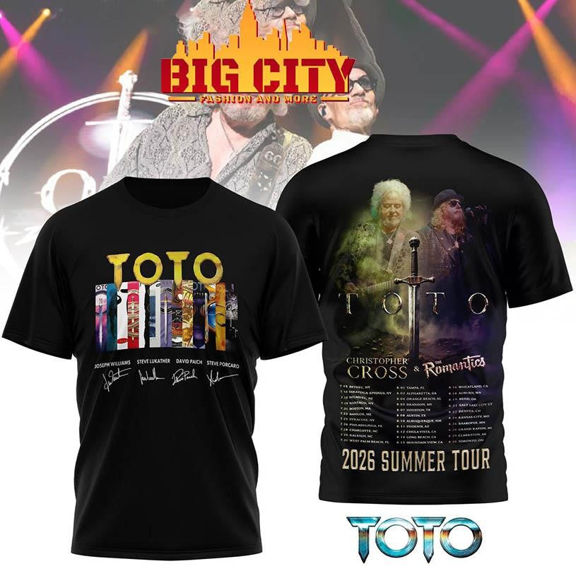 Toto 2026 Summer Tour Two Sided Shirt Unisex T-shirt, Sweatshirt, Hoodie, Long Sleeve Tee - T-Shirt, Sweatshirt, Hoodie