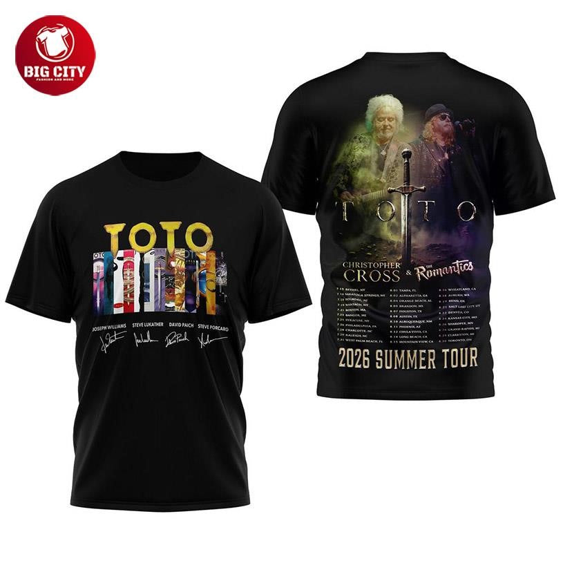 Toto 2026 Summer Tour With Christopher Cross Two Sided Shirt Unisex T-shirt, Sweatshirt, Hoodie, Long Sleeve Tee - T-Shirt, Sweatshirt, Hoodie