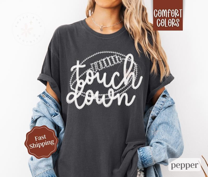 Touchdown Shirt Comfort Colors Football Womenswear T-Shirts, Hoodie, Sweatshirt - T-Shirt, Sweatshirt, Hoodie