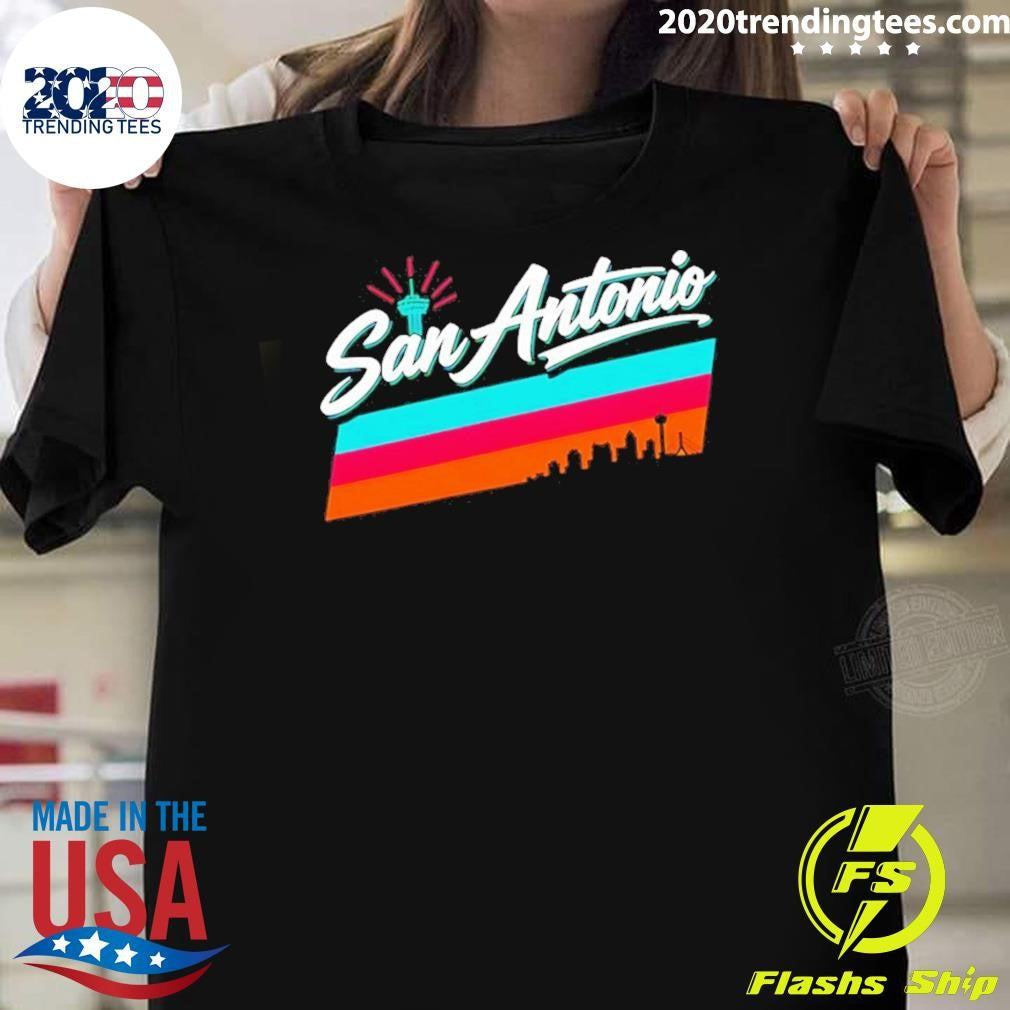 Tower Of The Americas Skyline San Antonio Spurs Basketball Nba Shirt Unisex T-shirt, Sweatshirt, Hoodie, Long Sleeve Tee - T-Shirt, Sweatshirt, Hoodie