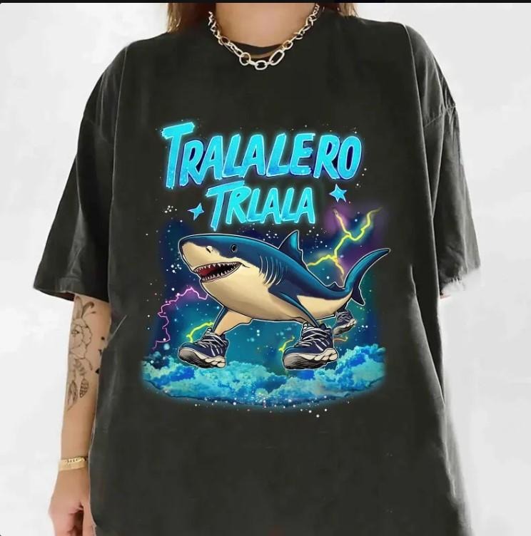 Tralalero Tralala Funny Shark Meme Brain Rot Stupid Unhinged Shirt Cotton Fabric T-Shirts, Hoodie, Sweatshirt - T-Shirt, Sweatshirt, Hoodie
