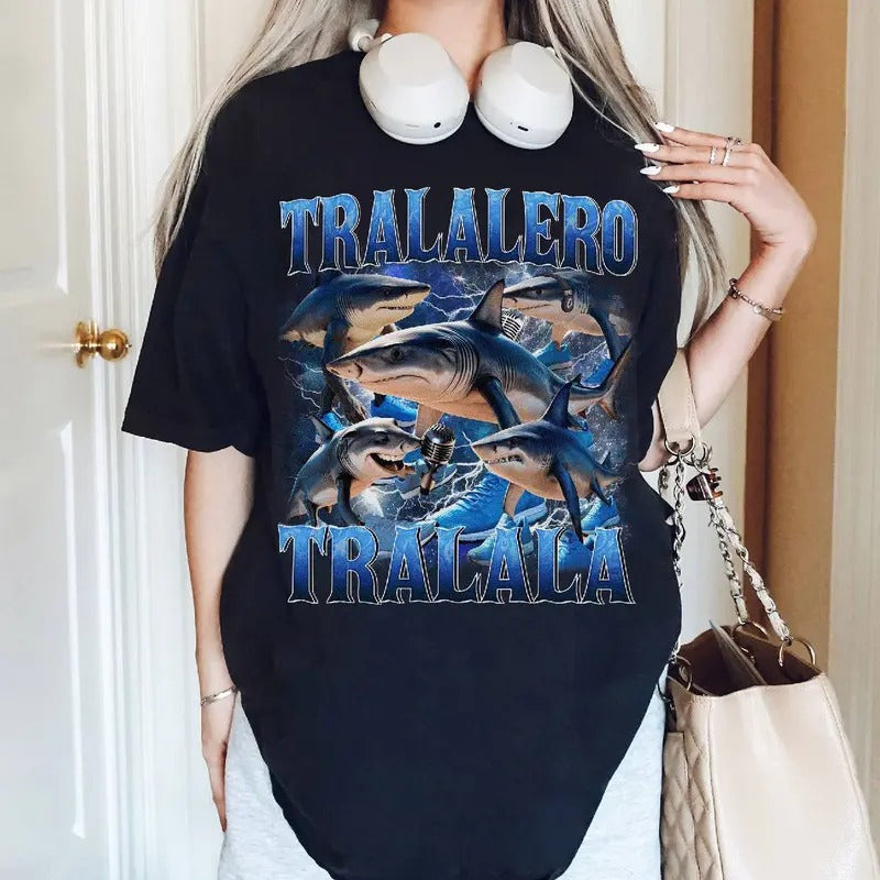 Tralalero Tralala Shark Meme Funny Italian Brainrot T-Shirts, Hoodie, Sweatshirt - T-Shirt, Sweatshirt, Hoodie