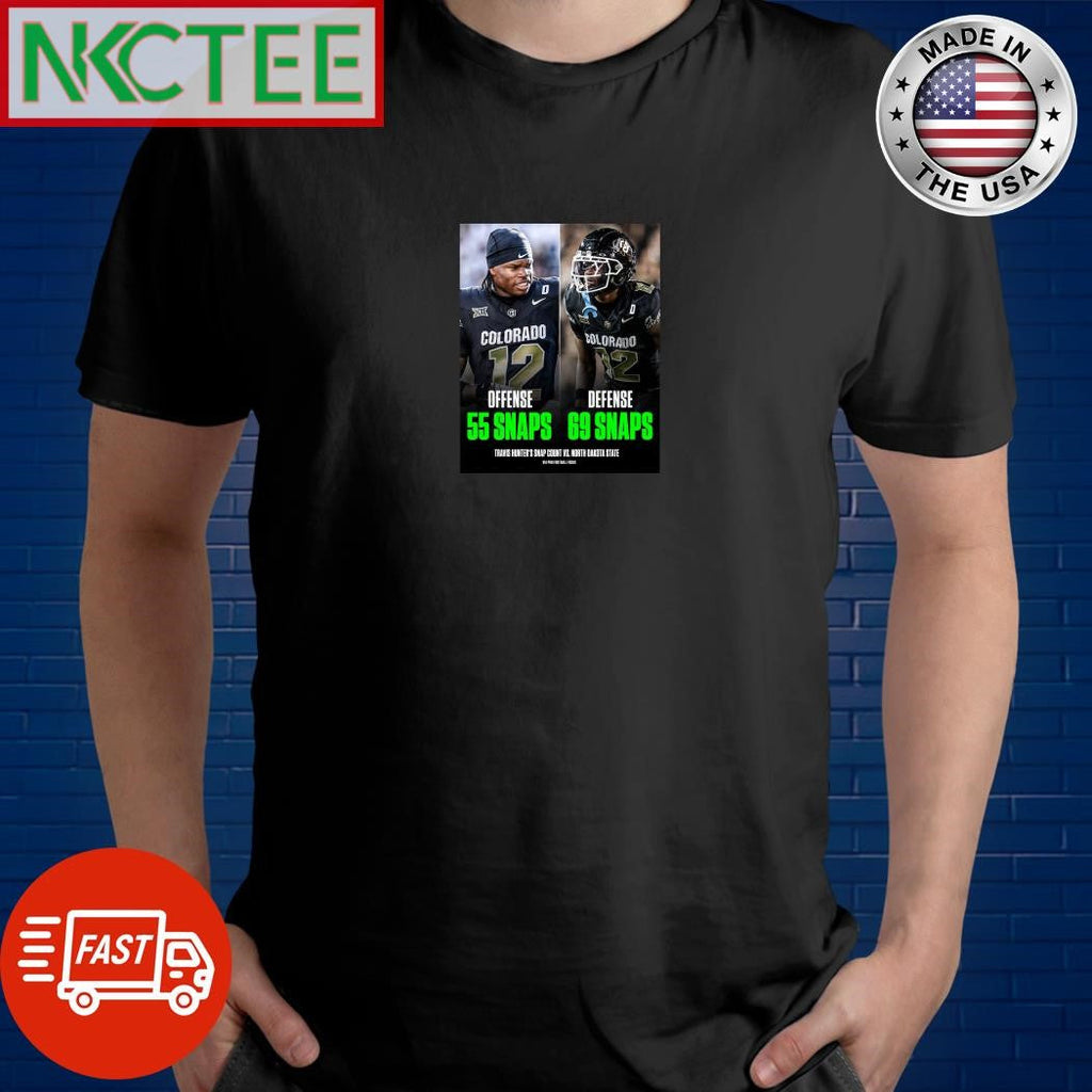 Travis Hunter only missed TWO snaps the entire game on offense and defense shirt Unisex T-shirt, Sweatshirt, Hoodie, Long Sleeve Tee - T-Shirt, Sweatshirt, Hoodie