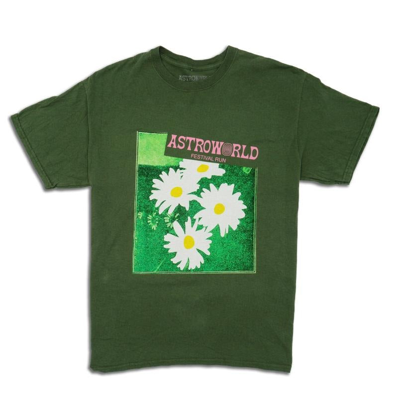 Travis Scott Astroworld Festival Run Flower Olive (93665 344) Size S 2XL T-Shirts, Hoodie, Sweatshirt - T-Shirt, Sweatshirt, Hoodie