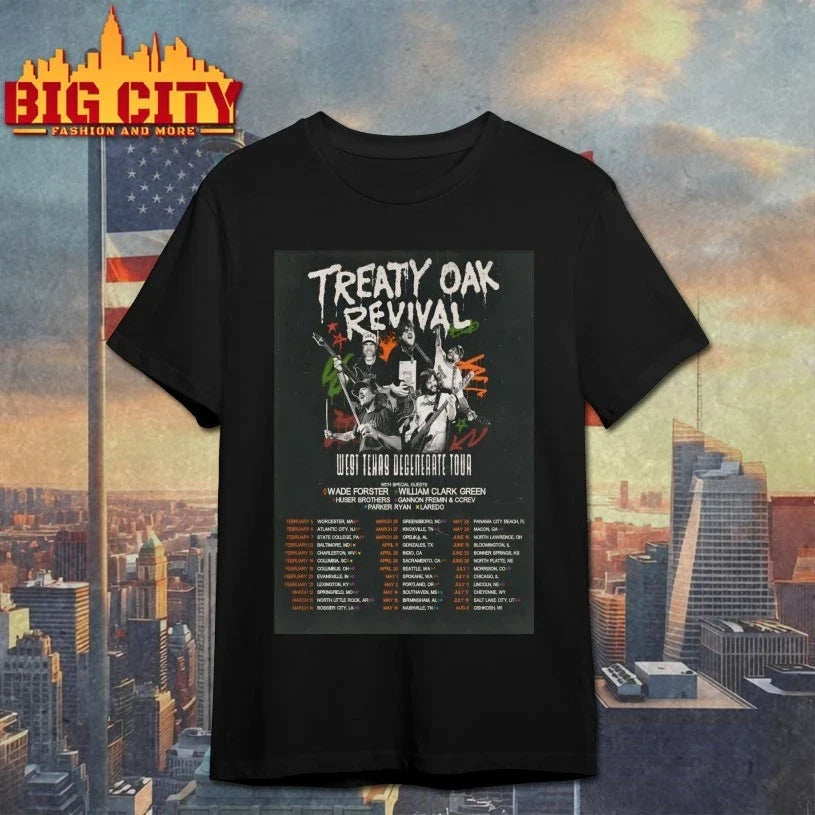 Treaty Oak Revival West Texas Degenerate Tour 2026 Poster shirt Unisex T-shirt, Sweatshirt, Hoodie, Long Sleeve Tee - T-Shirt, Sweatshirt, Hoodie
