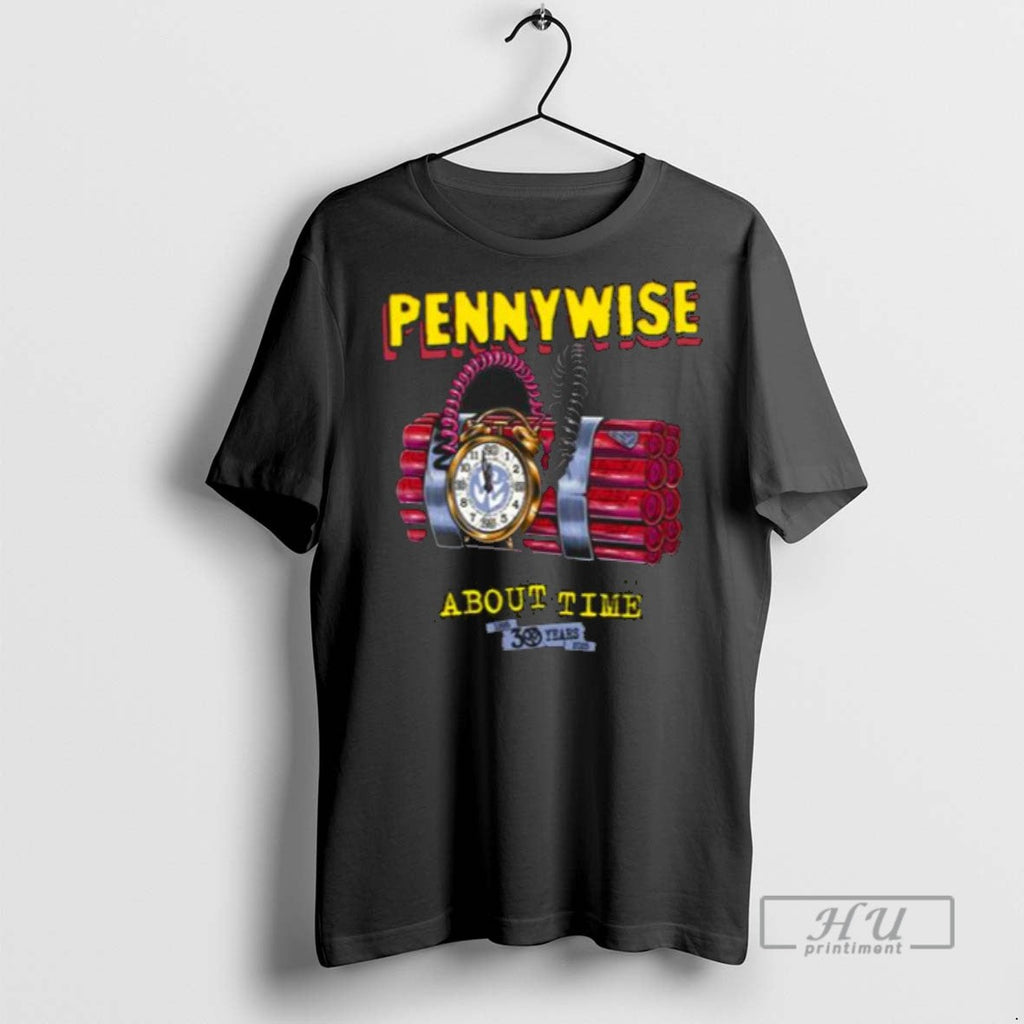 Trending 2025 Pennywise About Time 30yr Anniversary Men T Shirt Unisex T-shirt, Sweatshirt, Hoodie, Long Sleeve Tee - T-Shirt, Sweatshirt, Hoodie