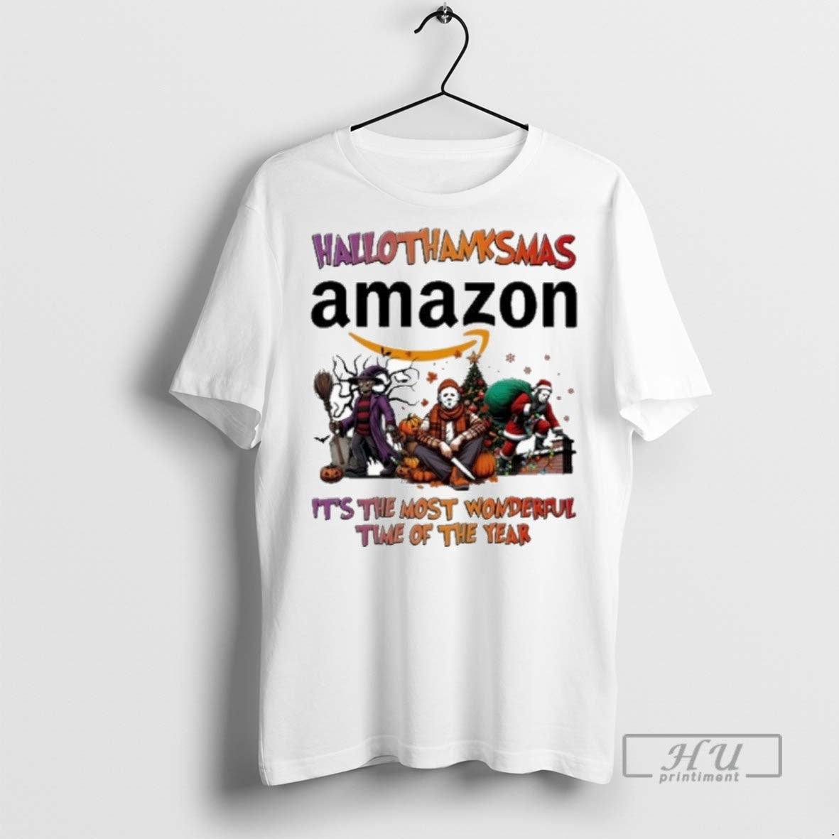 Trending Amazon Horror Film Hallothanksmas Its The Most Wonderful Time Of The Year Unisex T-shirt, Sweatshirt, Hoodie, Long Sleeve Tee - T-Shirt, Sweatshirt, Hoodie