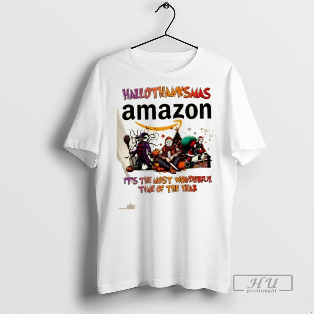 Trending Amazon X Horror Movies Happy Hallothanksmas Its The Most Wonderful Time Of The Year - T-Shirt, Sweatshirt, Hoodie