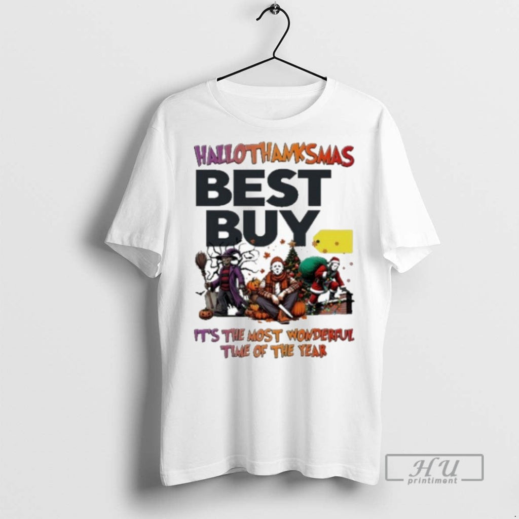 Trending Best Buy Horror Film Hallothanksmas Its The Most Wonderful Time Of The Year Unisex T-shirt, Sweatshirt, Hoodie, Long Sleeve Tee - T-Shirt, Sweatshirt, Hoodie