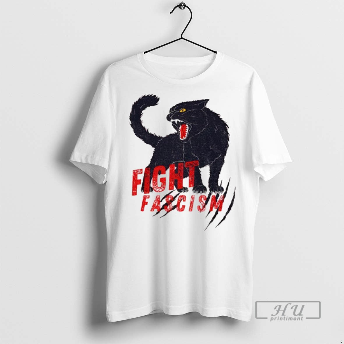 Trending Black Cat Fight Fascism Antifascism Anti Fascism T Shirt Unisex T-shirt, Sweatshirt, Hoodie, Long Sleeve Tee - T-Shirt, Sweatshirt, Hoodie