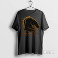 Trending Brisbane Broncos Football Never Back Down 2025 Grand Final Logo T Shirt Unisex T-shirt, Sweatshirt, Hoodie, Long Sleeve Tee - T-Shirt, Sweatshirt, Hoodie