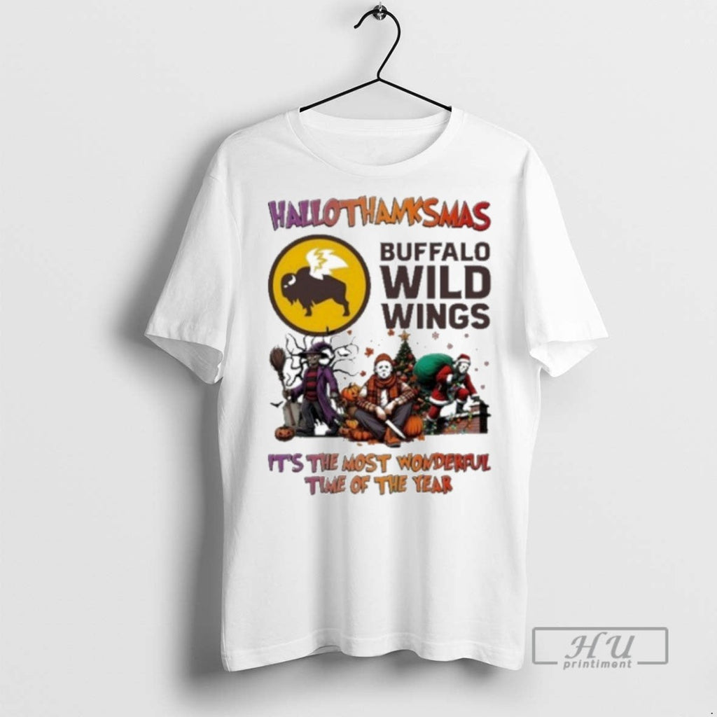 Trending Buffalo Wild Wings Horror Film Hallothanksmas Its The Most Wonderful Time Of The Year - T-Shirt, Sweatshirt, Hoodie