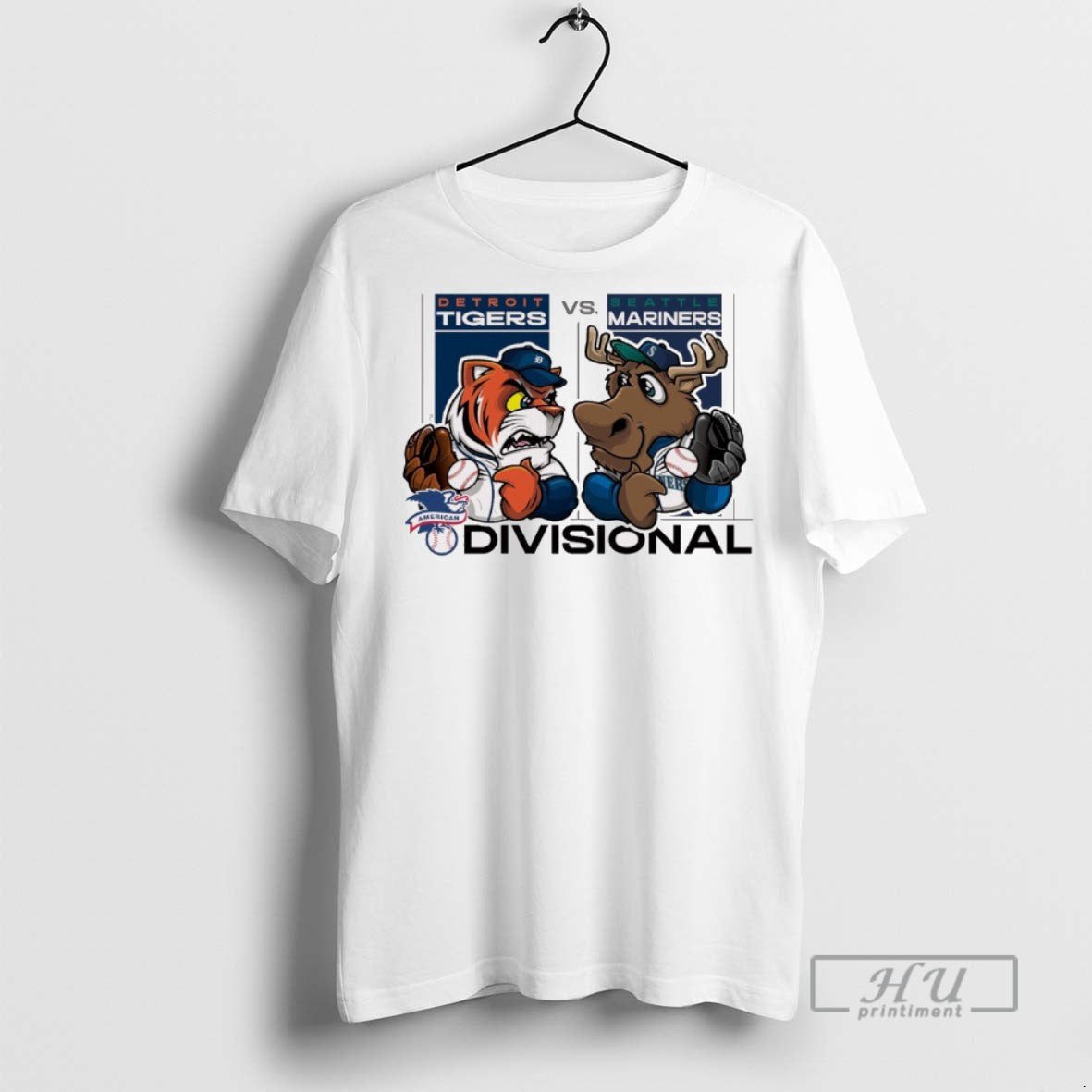 Trending Detroit Tiger Vs Seattle Mariners 2025 Mlb American League Divisional Round Mascots - T-Shirt, Sweatshirt, Hoodie