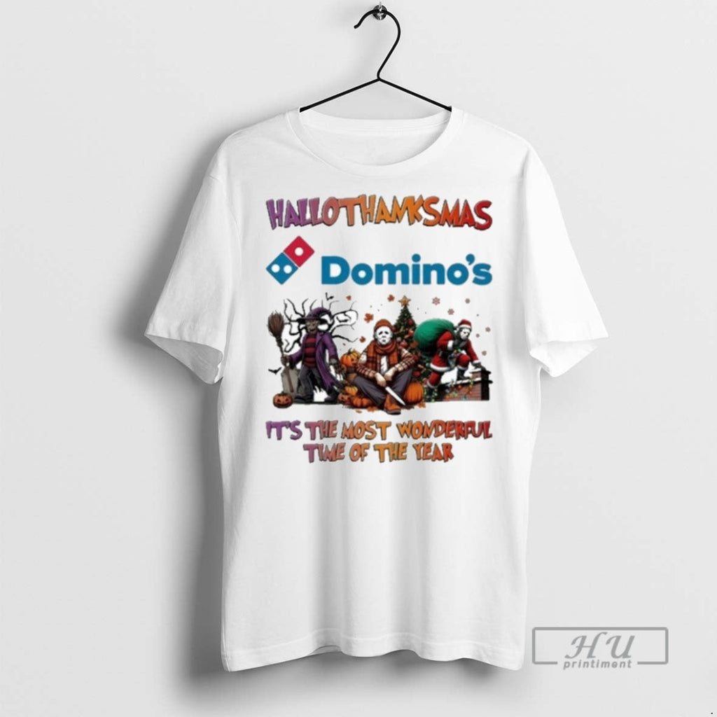 Trending Dominos Horror Film Hallothanksmas Its The Most Wonderful Time Of The Year Unisex T-shirt, Sweatshirt, Hoodie, Long Sleeve Tee - T-Shirt, Sweatshirt, Hoodie