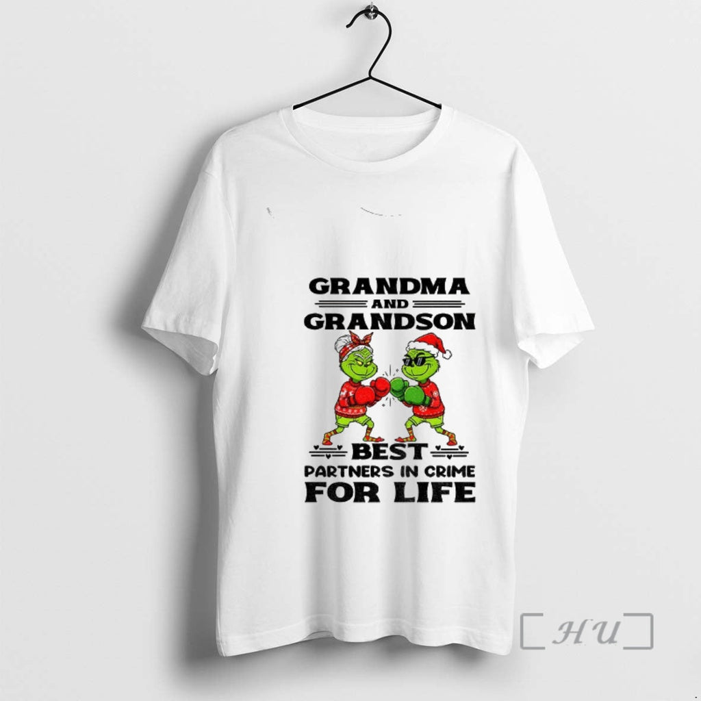 Trending Grinch Boxing Grandma Grandson Best Partners Crime Life T-Shirts, Hoodie, Sweatshirt - T-Shirt, Sweatshirt, Hoodie