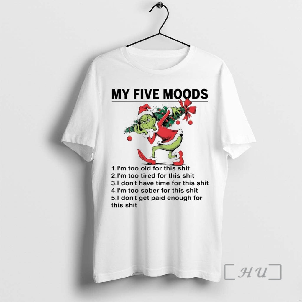 Trending Grinch My Five Moods Tree T-Shirts, Hoodie, Sweatshirt - T-Shirt, Sweatshirt, Hoodie