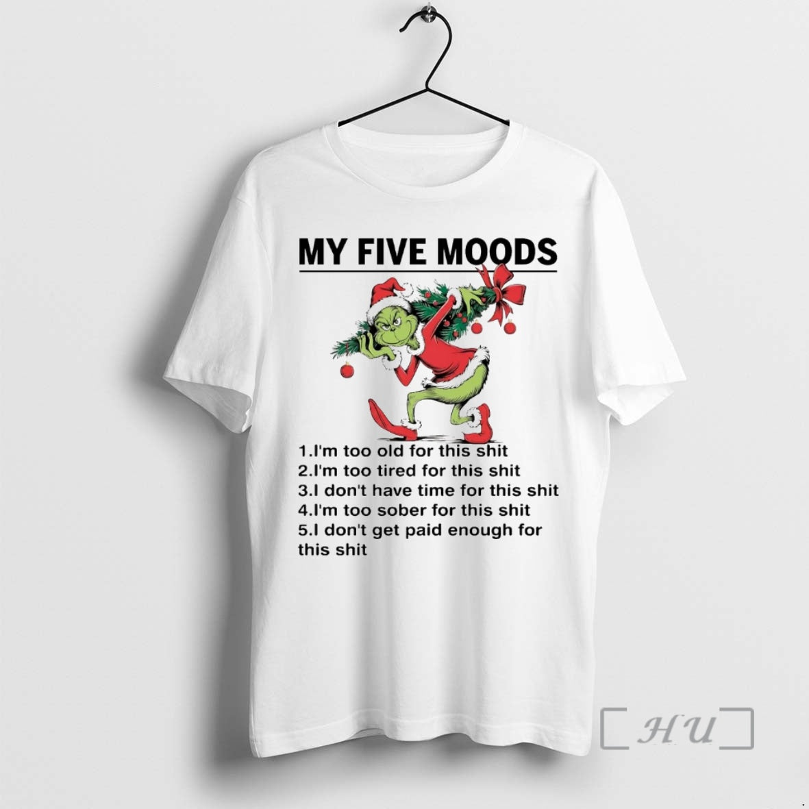 Trending Grinch My Five Moods Tree T-Shirts, Hoodie, Sweatshirt - T-Shirt, Sweatshirt, Hoodie