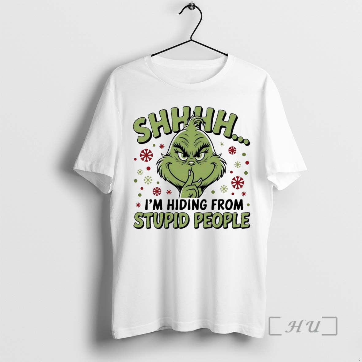 Trending Grinch Shhh Im Hiding Stupid People T-Shirts, Hoodie, Sweatshirt - T-Shirt, Sweatshirt, Hoodie