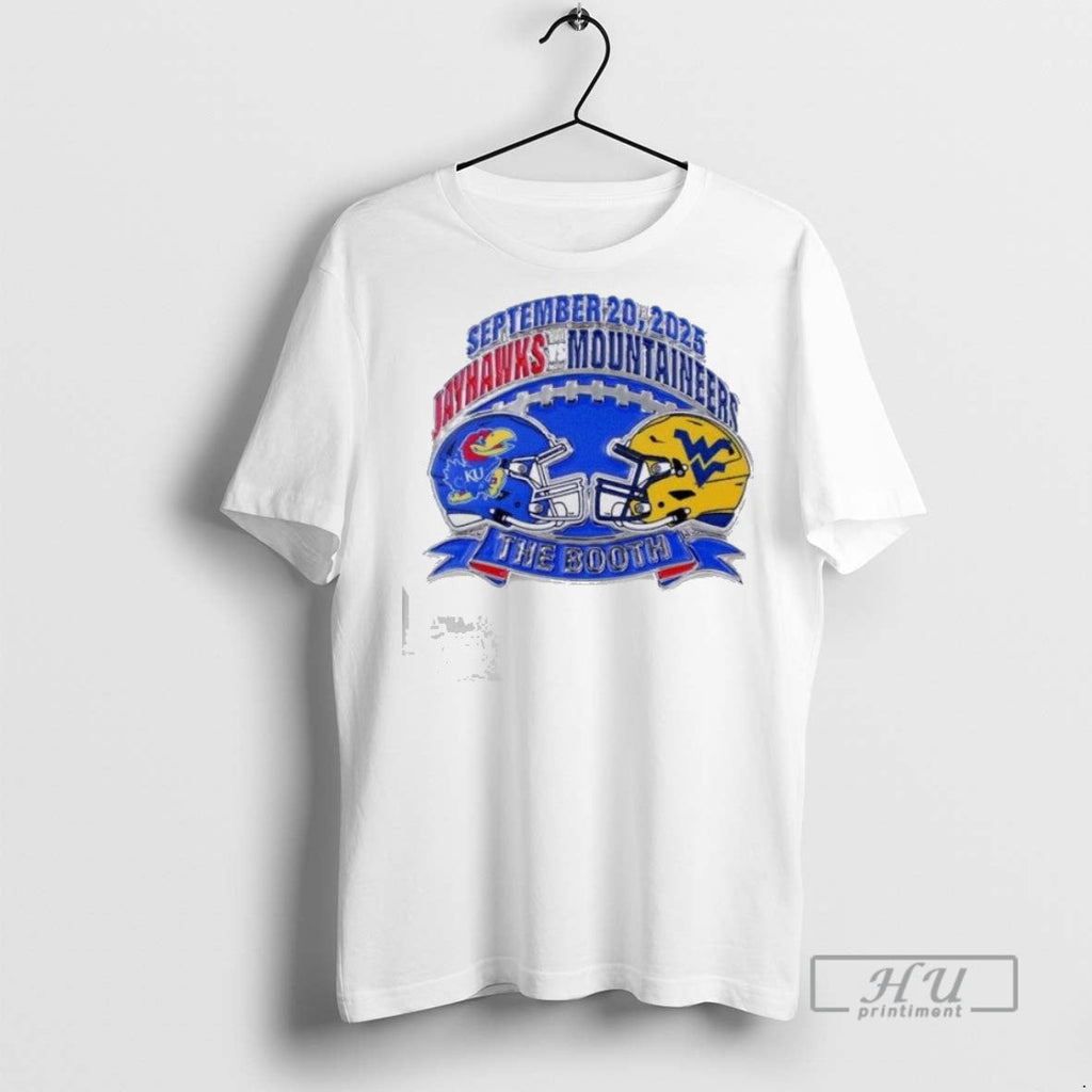Trending Kansas Jayhawks Souvenir 2025 Vs West Virginia Game Day September 20 2025 Unisex T-shirt, Sweatshirt, Hoodie, Long Sleeve Tee - T-Shirt, Sweatshirt, Hoodie