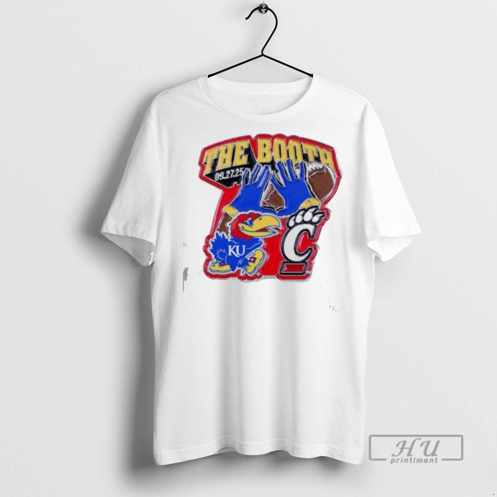 Trending Kansas Jayhawks Vs Cincinnati Bearcats The Booth 09 27 T Shirt Unisex T-shirt, Sweatshirt, Hoodie, Long Sleeve Tee - T-Shirt, Sweatshirt, Hoodie