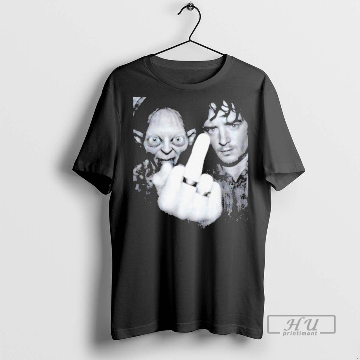 Trending Lotr Frodo And Gollum Partying Dank Middle Finger T Shirt Unisex T-shirt, Sweatshirt, Hoodie, Long Sleeve Tee - T-Shirt, Sweatshirt, Hoodie