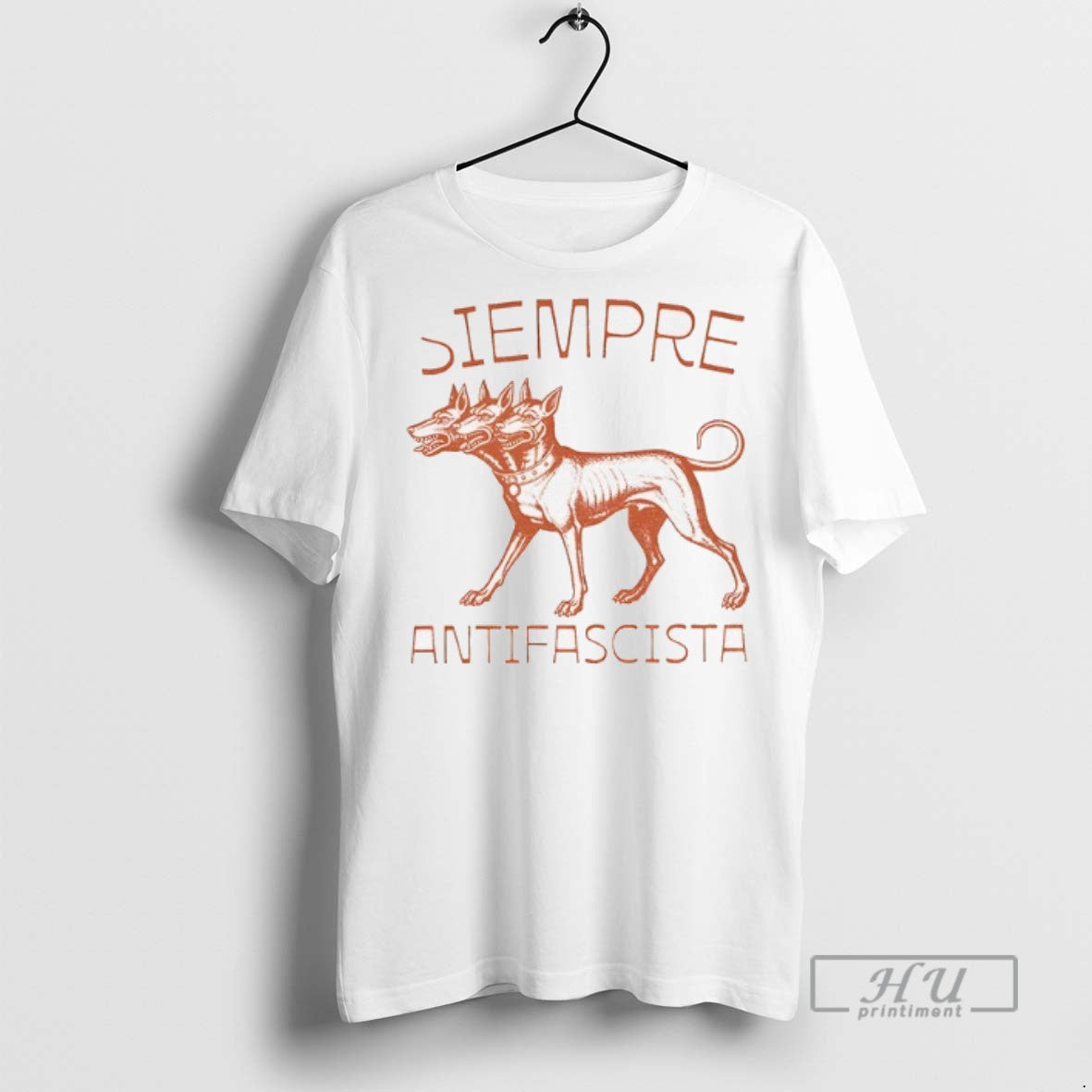 Trending Linocut 3 Headed Dog Siempre Antifascista Anti Fascism T Shirt Unisex T-shirt, Sweatshirt, Hoodie, Long Sleeve Tee - T-Shirt, Sweatshirt, Hoodie