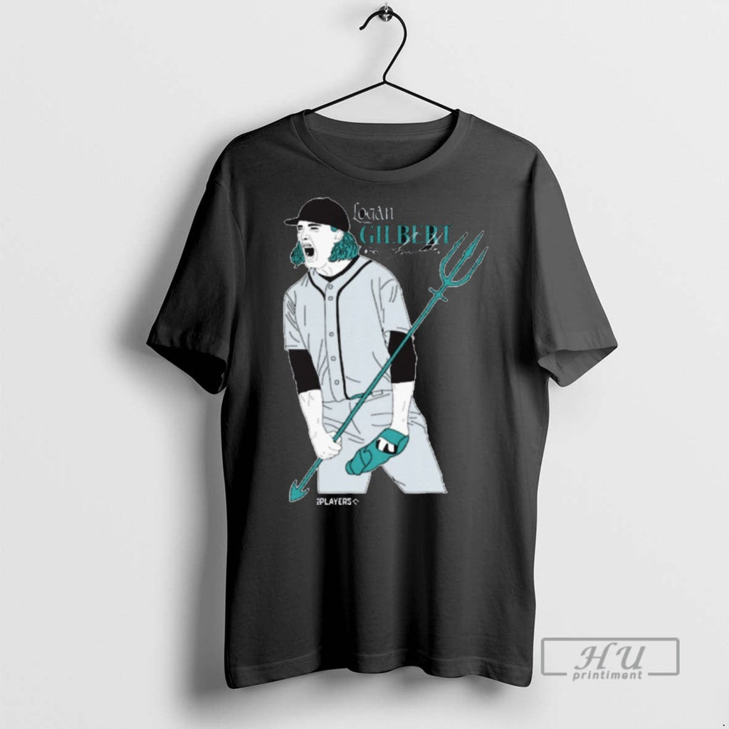 Trending Logan Gilbert Trident Seattle Mariners Mlb Signature Painting T Shirt Unisex T-shirt, Sweatshirt, Hoodie, Long Sleeve Tee - T-Shirt, Sweatshirt, Hoodie